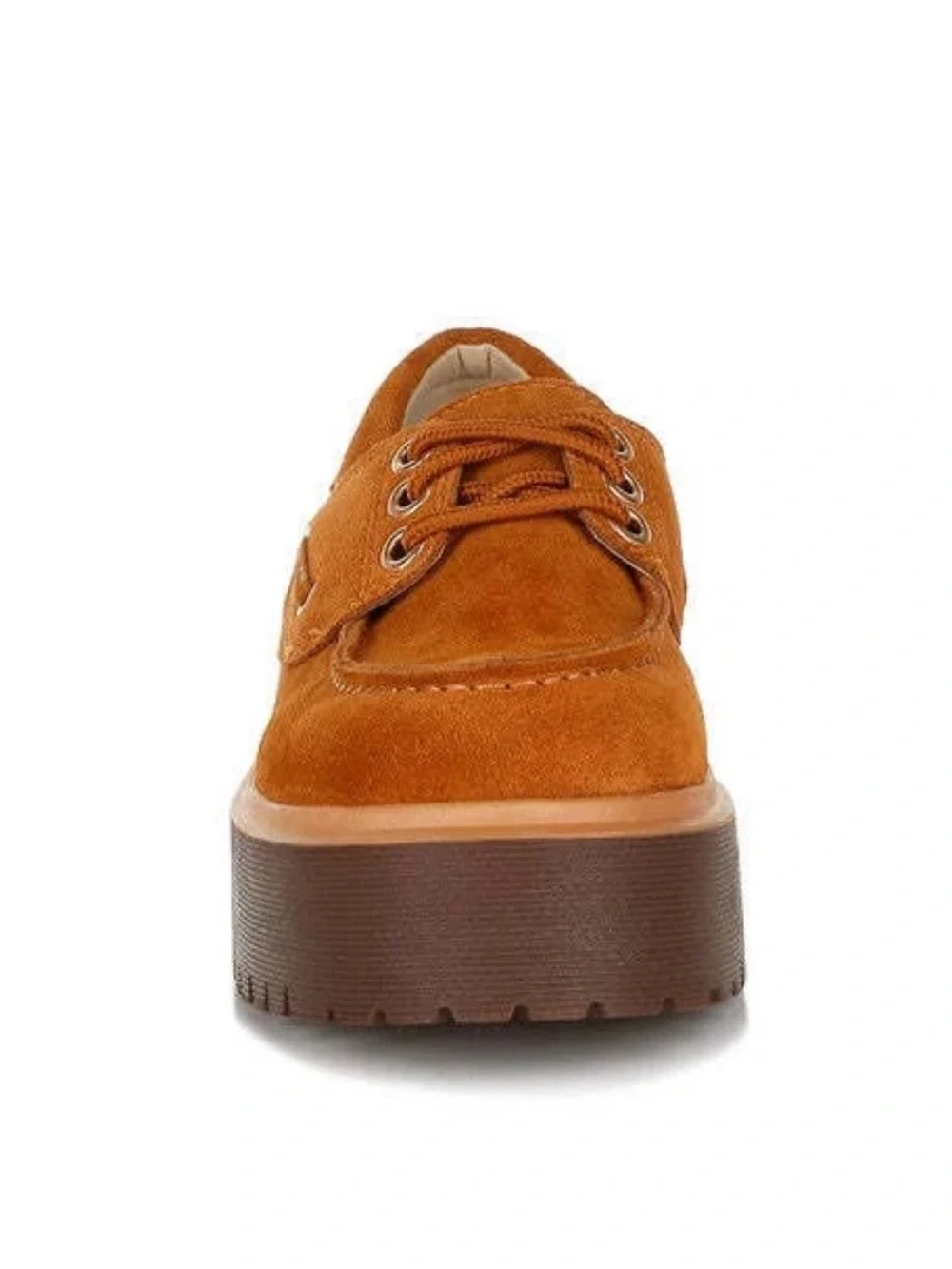 Rag & Co Chunky Suede Oxford Platform Loafers Tan 8 NWOB Retro Cottagecore